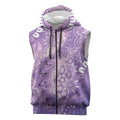 Australia Epilepsy Awareness Sleeveless Zip Hoodie Purple Butterflies Aboriginal