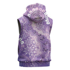 Australia Epilepsy Awareness Sleeveless Zip Hoodie Purple Butterflies Aboriginal