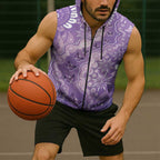 Australia Epilepsy Awareness Sleeveless Zip Hoodie Purple Butterflies Aboriginal
