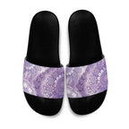 Australia Epilepsy Awareness Slide Sandals Purple Butterflies Aboriginal