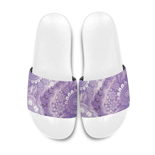 Australia Epilepsy Awareness Slide Sandals Purple Butterflies Aboriginal