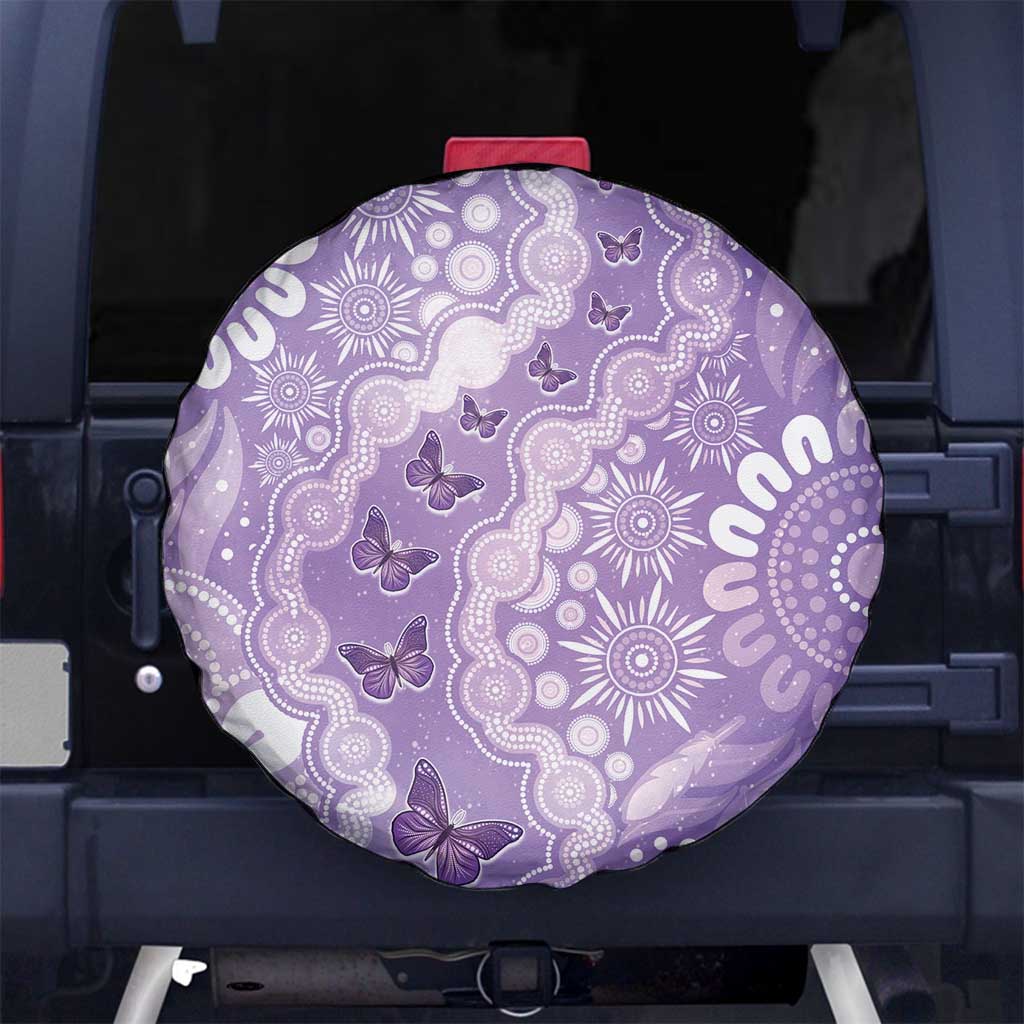 Australia Epilepsy Awareness Spare Tire Cover Purple Butterflies Aboriginal