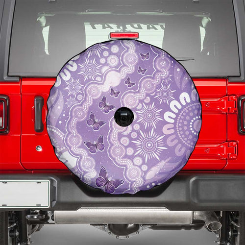 Australia Epilepsy Awareness Spare Tire Cover Purple Butterflies Aboriginal