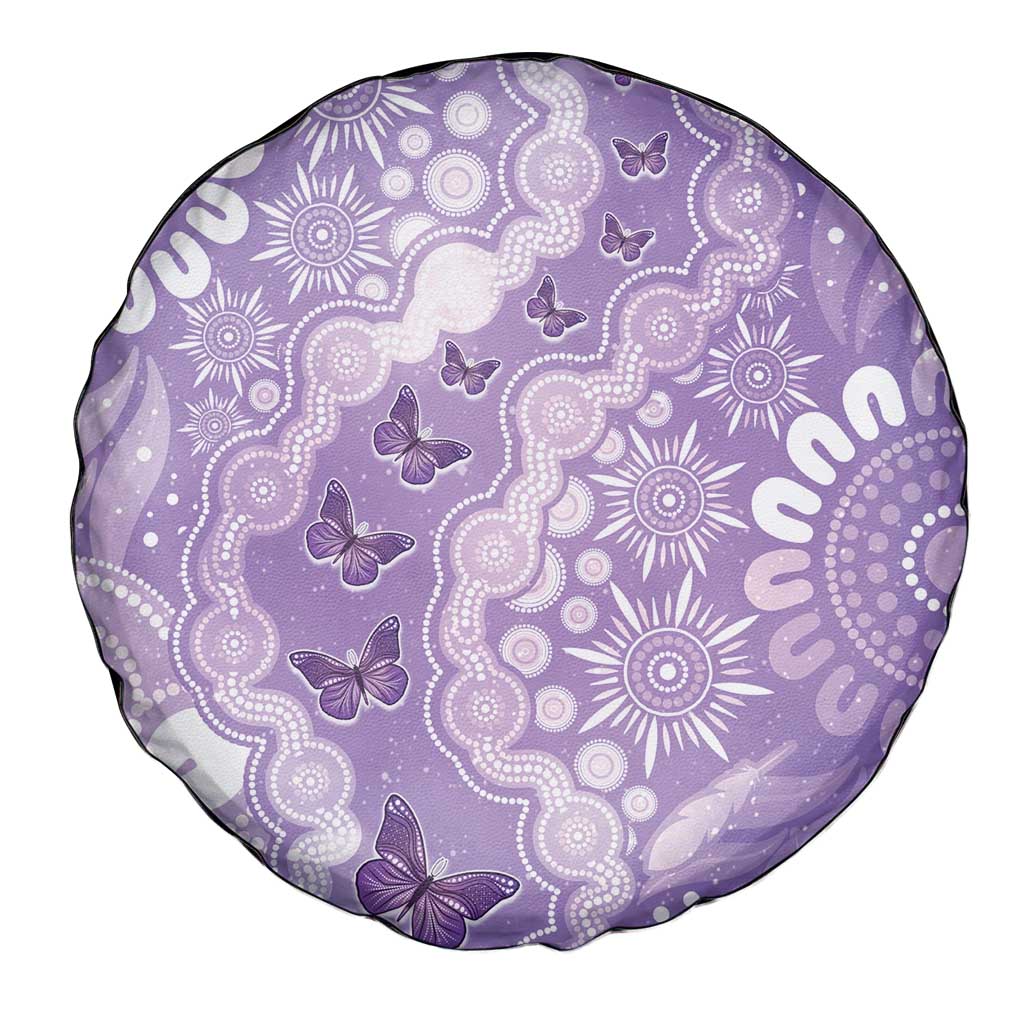 Australia Epilepsy Awareness Spare Tire Cover Purple Butterflies Aboriginal