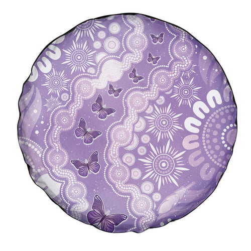 Australia Epilepsy Awareness Spare Tire Cover Purple Butterflies Aboriginal