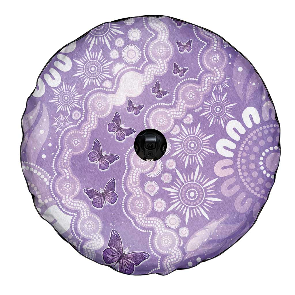 Australia Epilepsy Awareness Spare Tire Cover Purple Butterflies Aboriginal