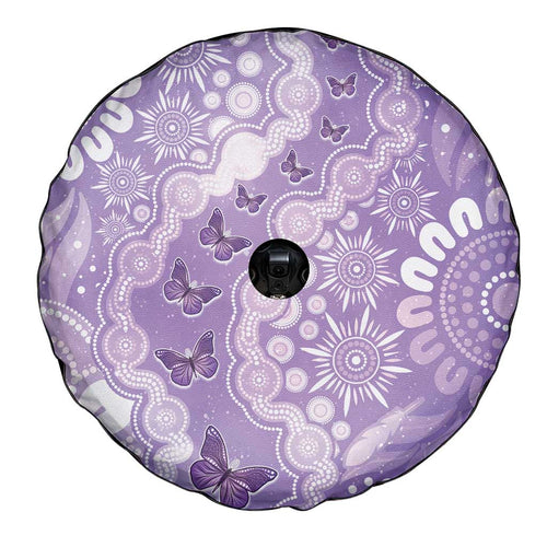 Australia Epilepsy Awareness Spare Tire Cover Purple Butterflies Aboriginal
