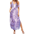 Australia Epilepsy Awareness Summer Maxi Dress Purple Butterflies Aboriginal
