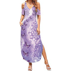 Australia Epilepsy Awareness Summer Maxi Dress Purple Butterflies Aboriginal