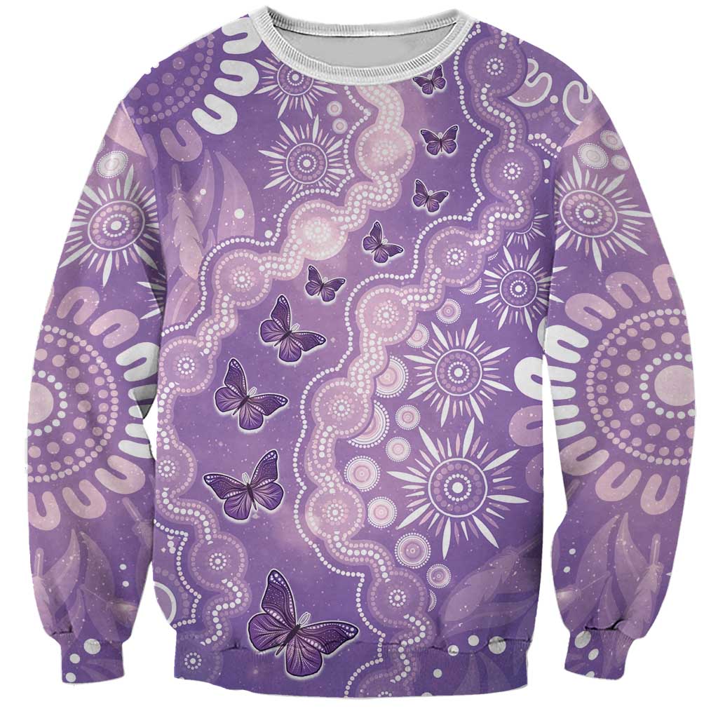Australia Epilepsy Awareness Sweatshirt Purple Butterflies Aboriginal
