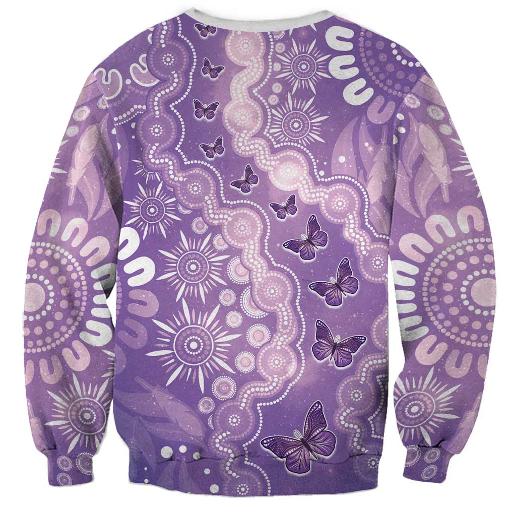 Australia Epilepsy Awareness Sweatshirt Purple Butterflies Aboriginal
