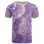 Australia Epilepsy Awareness T Shirt Purple Butterflies Aboriginal