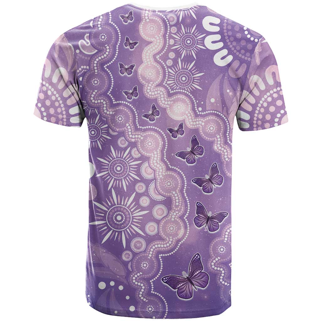 Australia Epilepsy Awareness T Shirt Purple Butterflies Aboriginal