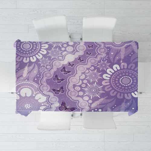 Australia Epilepsy Awareness Tablecloth Purple Butterflies Aboriginal