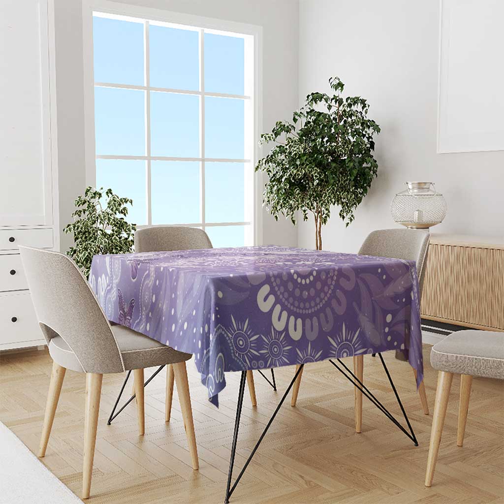 Australia Epilepsy Awareness Tablecloth Purple Butterflies Aboriginal
