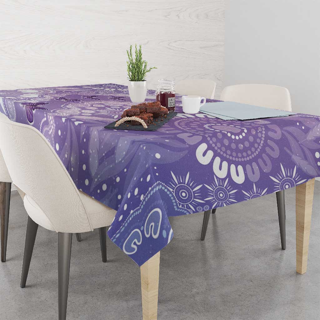 Australia Epilepsy Awareness Tablecloth Purple Butterflies Aboriginal
