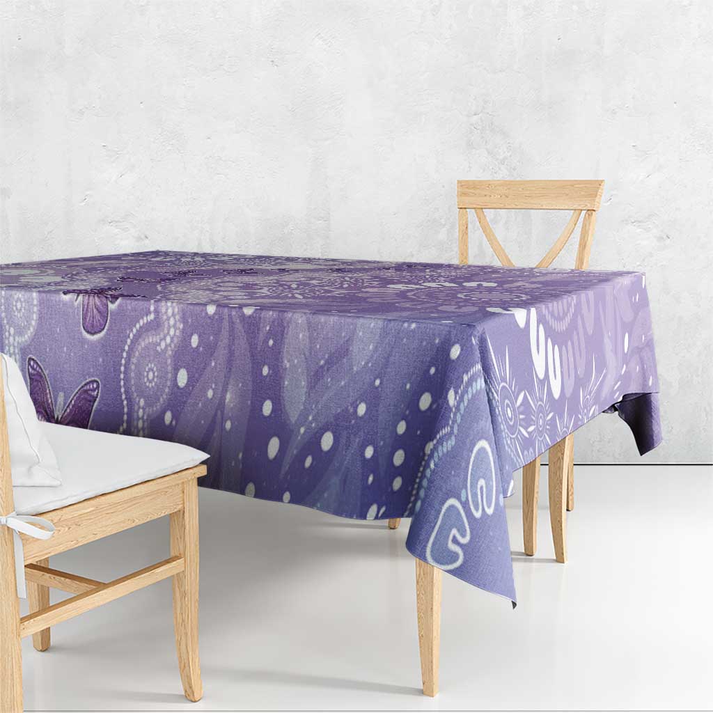 Australia Epilepsy Awareness Tablecloth Purple Butterflies Aboriginal