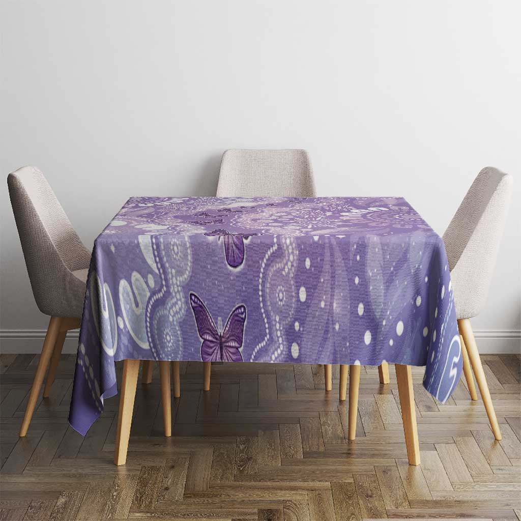 Australia Epilepsy Awareness Tablecloth Purple Butterflies Aboriginal