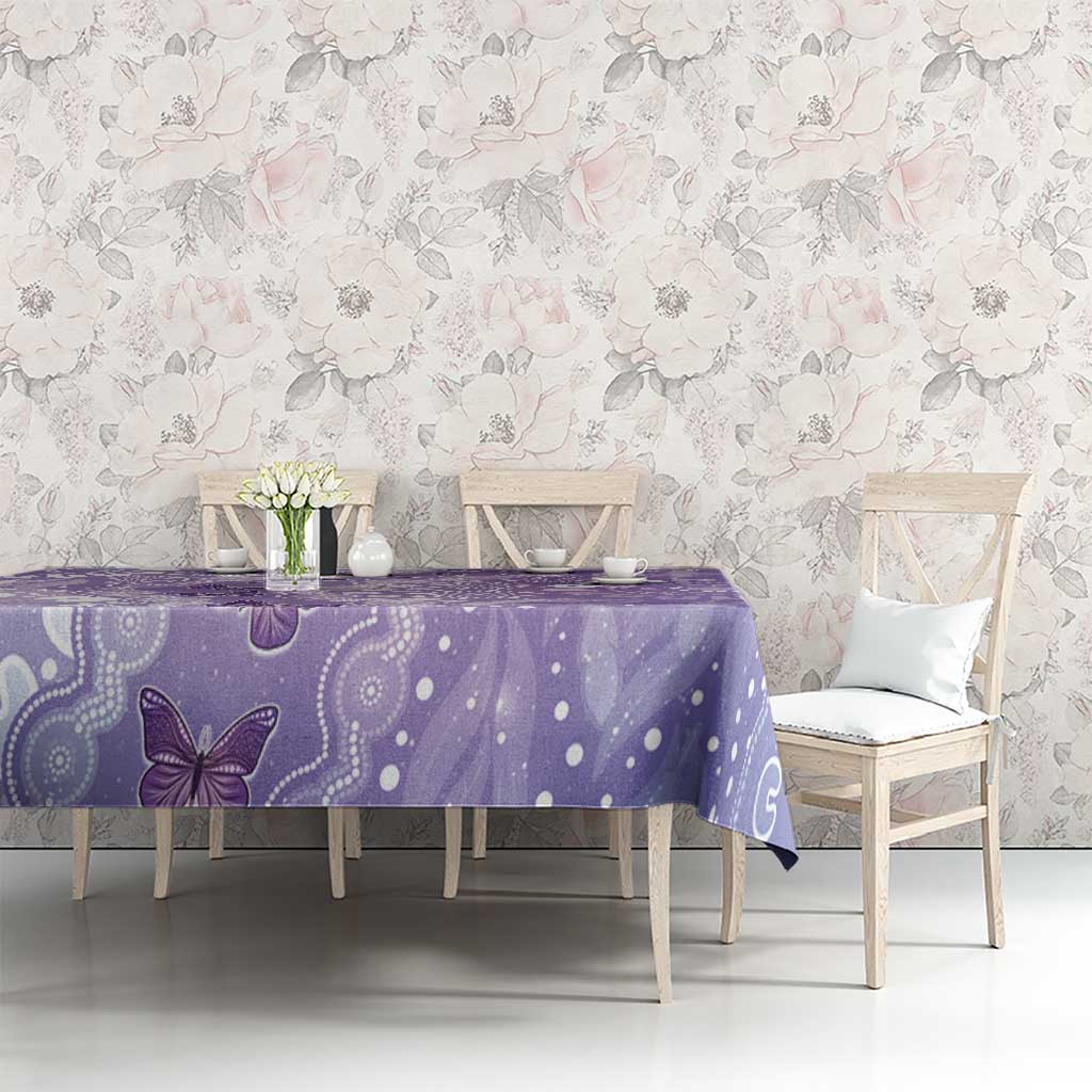 Australia Epilepsy Awareness Tablecloth Purple Butterflies Aboriginal