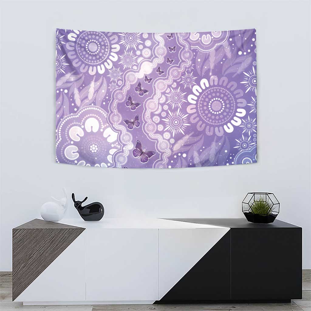 Australia Epilepsy Awareness Tapestry Purple Butterflies Aboriginal