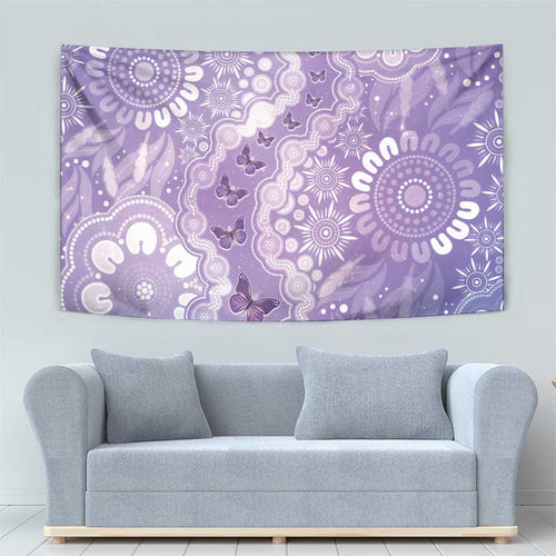 Australia Epilepsy Awareness Tapestry Purple Butterflies Aboriginal