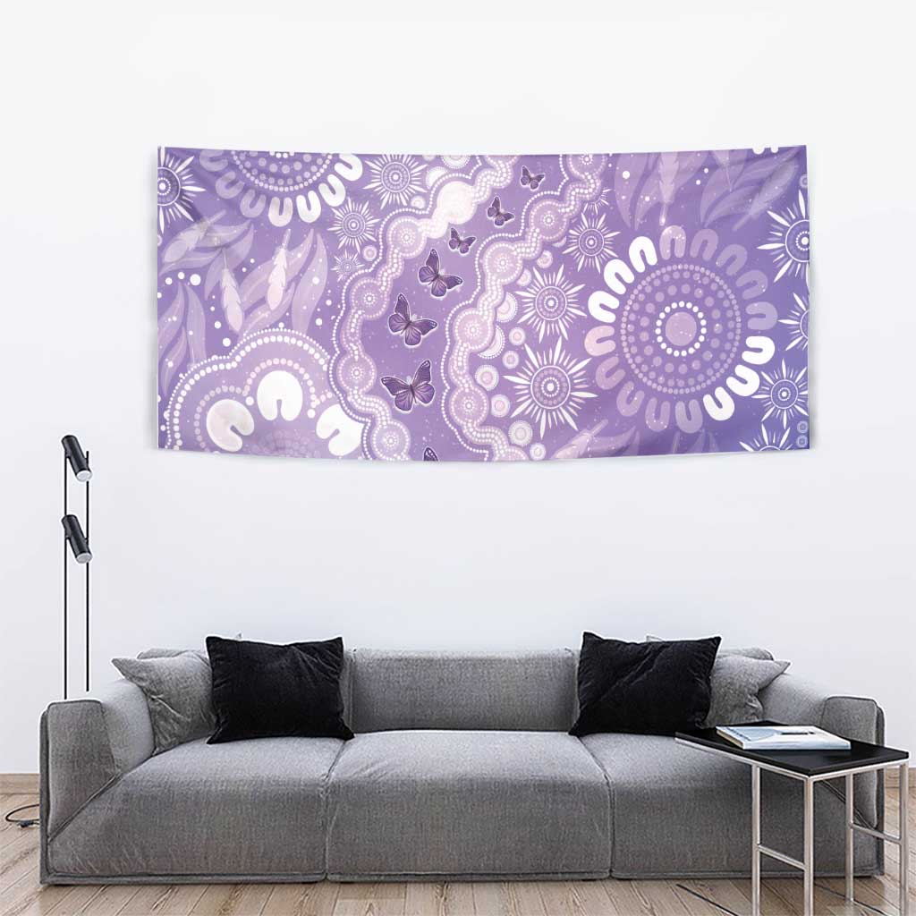 Australia Epilepsy Awareness Tapestry Purple Butterflies Aboriginal