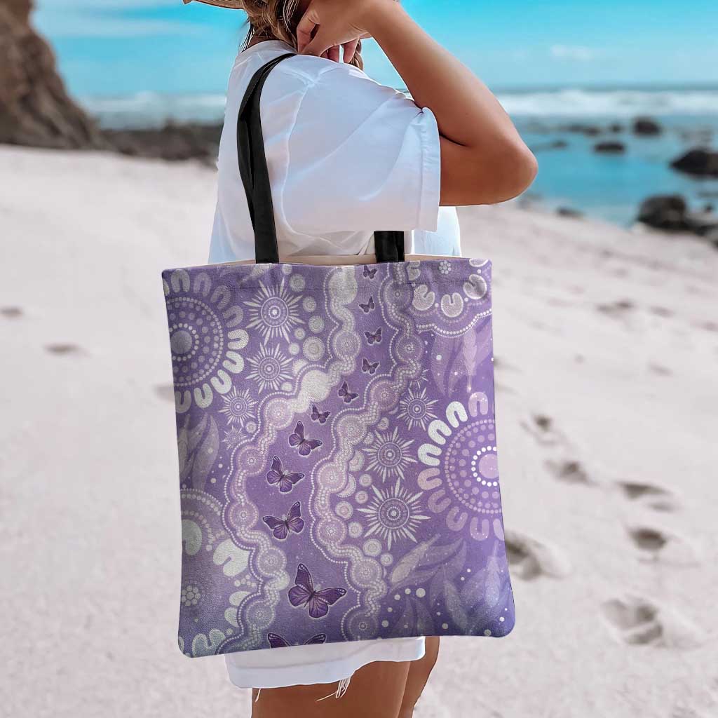 Australia Epilepsy Awareness Tote Bag Purple Butterflies Aboriginal