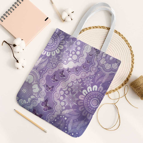 Australia Epilepsy Awareness Tote Bag Purple Butterflies Aboriginal