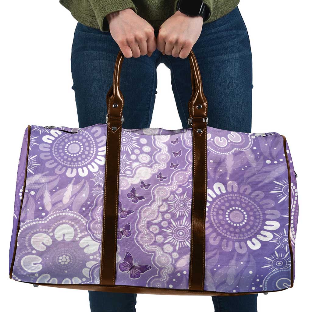 Australia Epilepsy Awareness Travel Bag Purple Butterflies Aboriginal