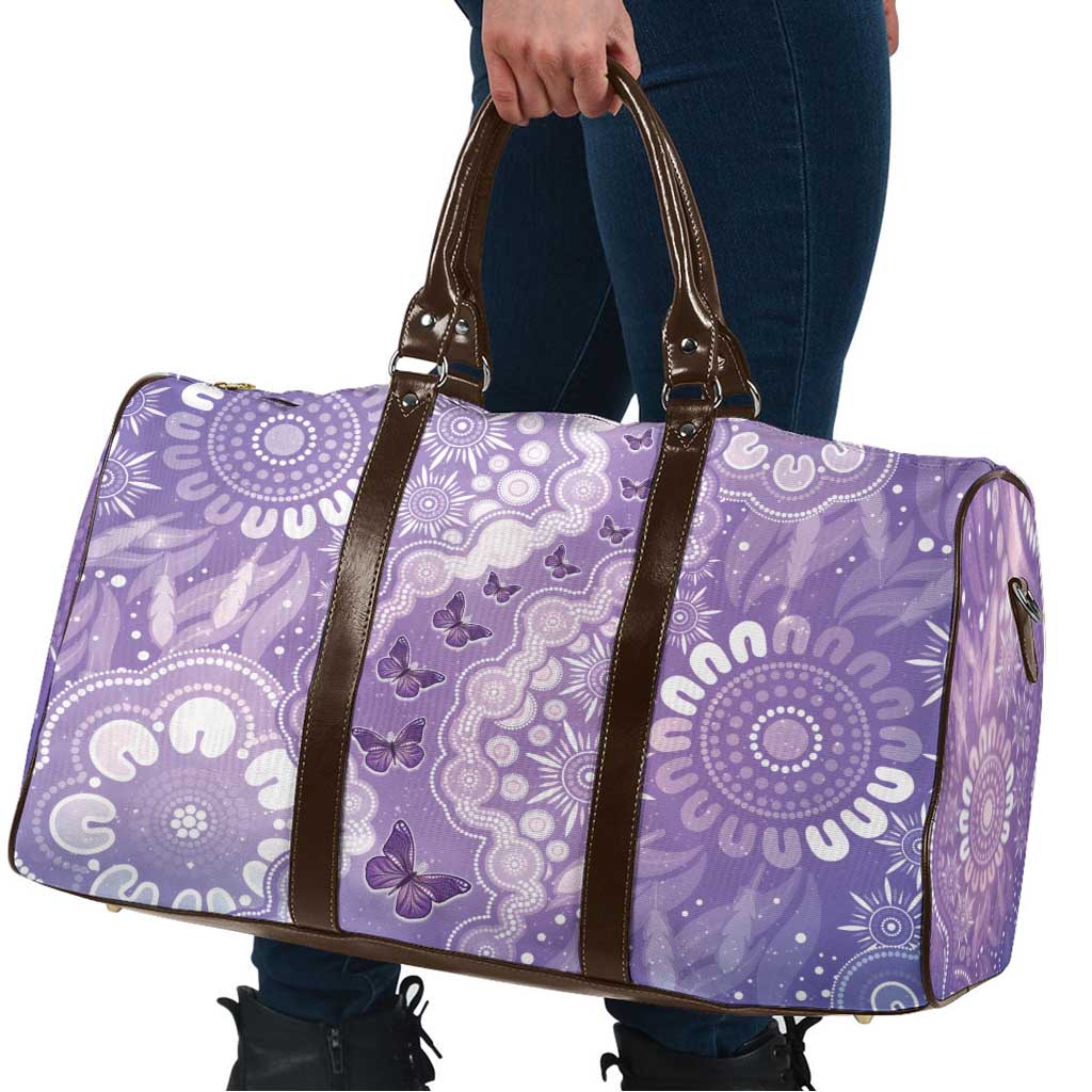 Australia Epilepsy Awareness Travel Bag Purple Butterflies Aboriginal