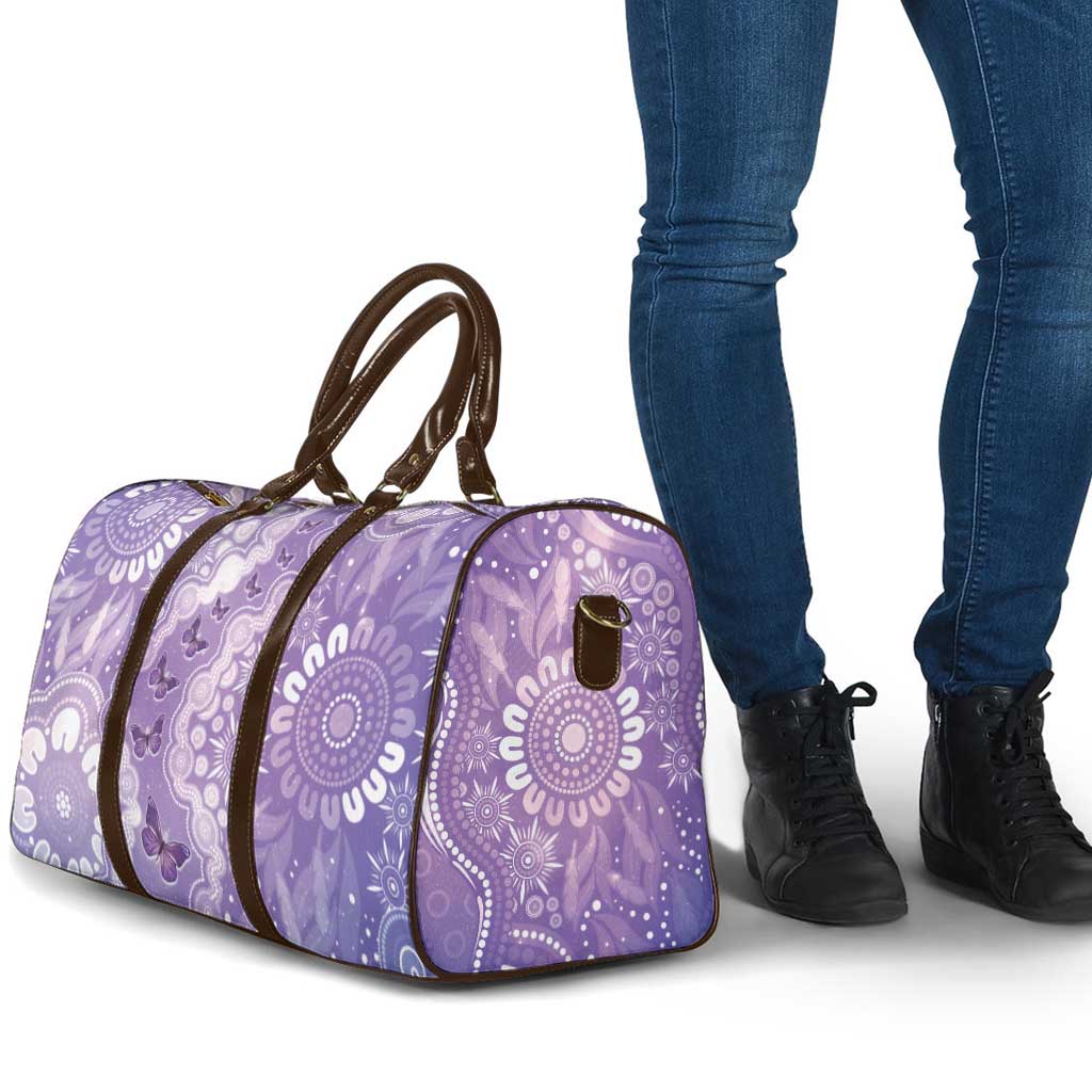 Australia Epilepsy Awareness Travel Bag Purple Butterflies Aboriginal