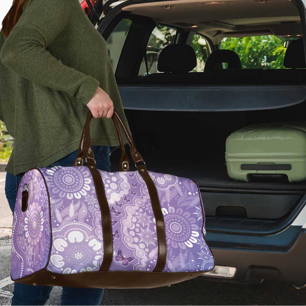 Australia Epilepsy Awareness Travel Bag Purple Butterflies Aboriginal