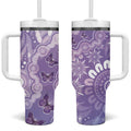 Australia Epilepsy Awareness Tumbler With Handle Purple Butterflies Aboriginal