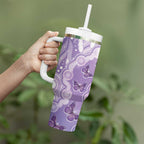 Australia Epilepsy Awareness Tumbler With Handle Purple Butterflies Aboriginal