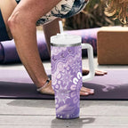 Australia Epilepsy Awareness Tumbler With Handle Purple Butterflies Aboriginal