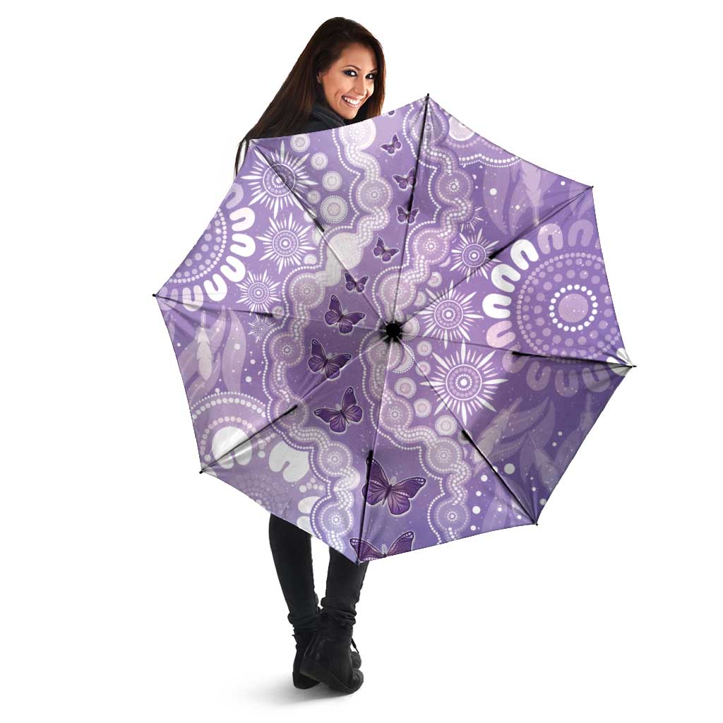 Australia Epilepsy Awareness Umbrella Purple Butterflies Aboriginal