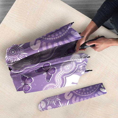 Australia Epilepsy Awareness Umbrella Purple Butterflies Aboriginal