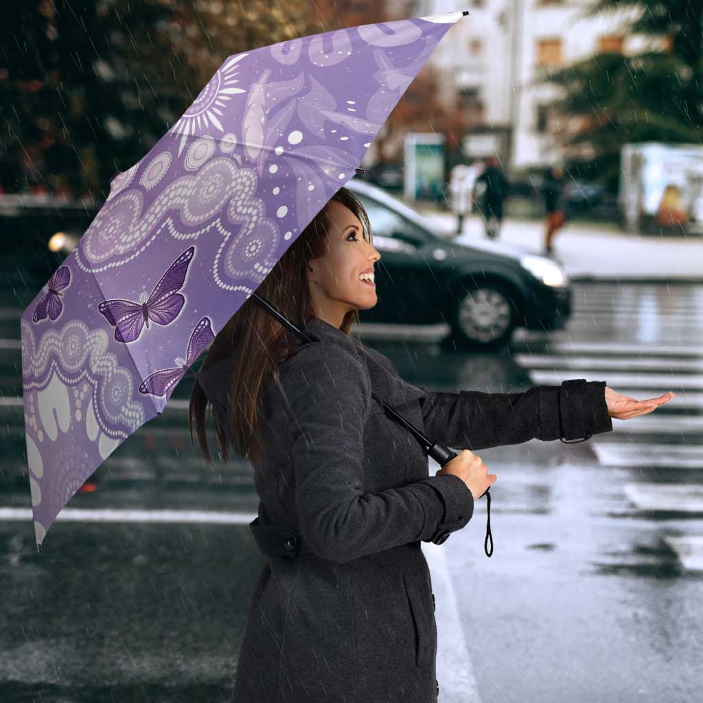 Australia Epilepsy Awareness Umbrella Purple Butterflies Aboriginal