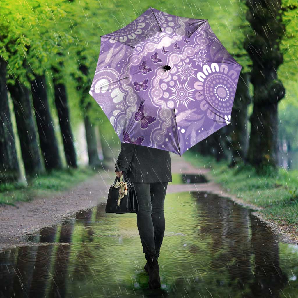 Australia Epilepsy Awareness Umbrella Purple Butterflies Aboriginal