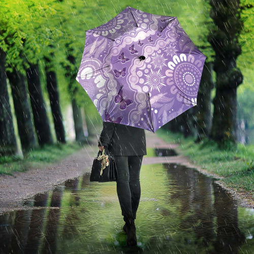 Australia Epilepsy Awareness Umbrella Purple Butterflies Aboriginal