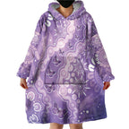 Australia Epilepsy Awareness Wearable Blanket Hoodie Purple Butterflies Aboriginal