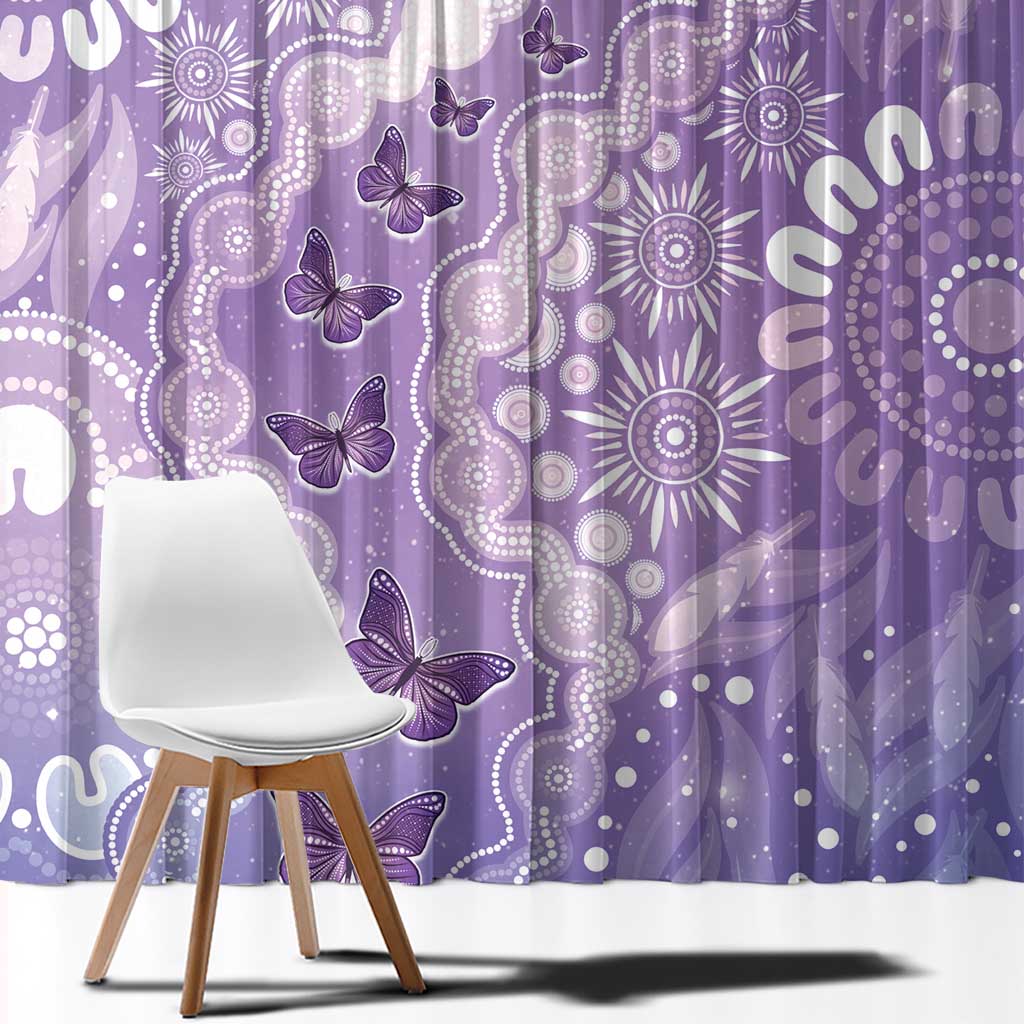 Australia Epilepsy Awareness Window Curtain Purple Butterflies Aboriginal