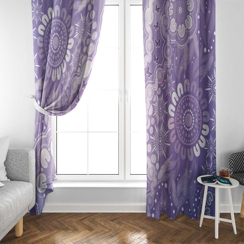 Australia Epilepsy Awareness Window Curtain Purple Butterflies Aboriginal