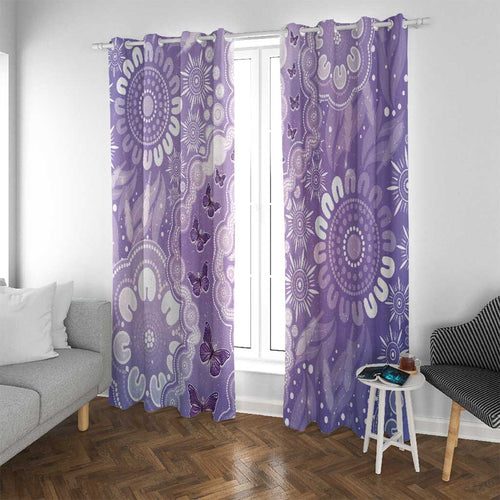 Australia Epilepsy Awareness Window Curtain Purple Butterflies Aboriginal