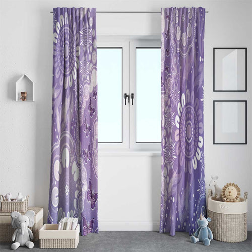 Australia Epilepsy Awareness Window Curtain Purple Butterflies Aboriginal