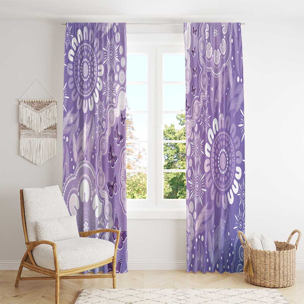Australia Epilepsy Awareness Window Curtain Purple Butterflies Aboriginal