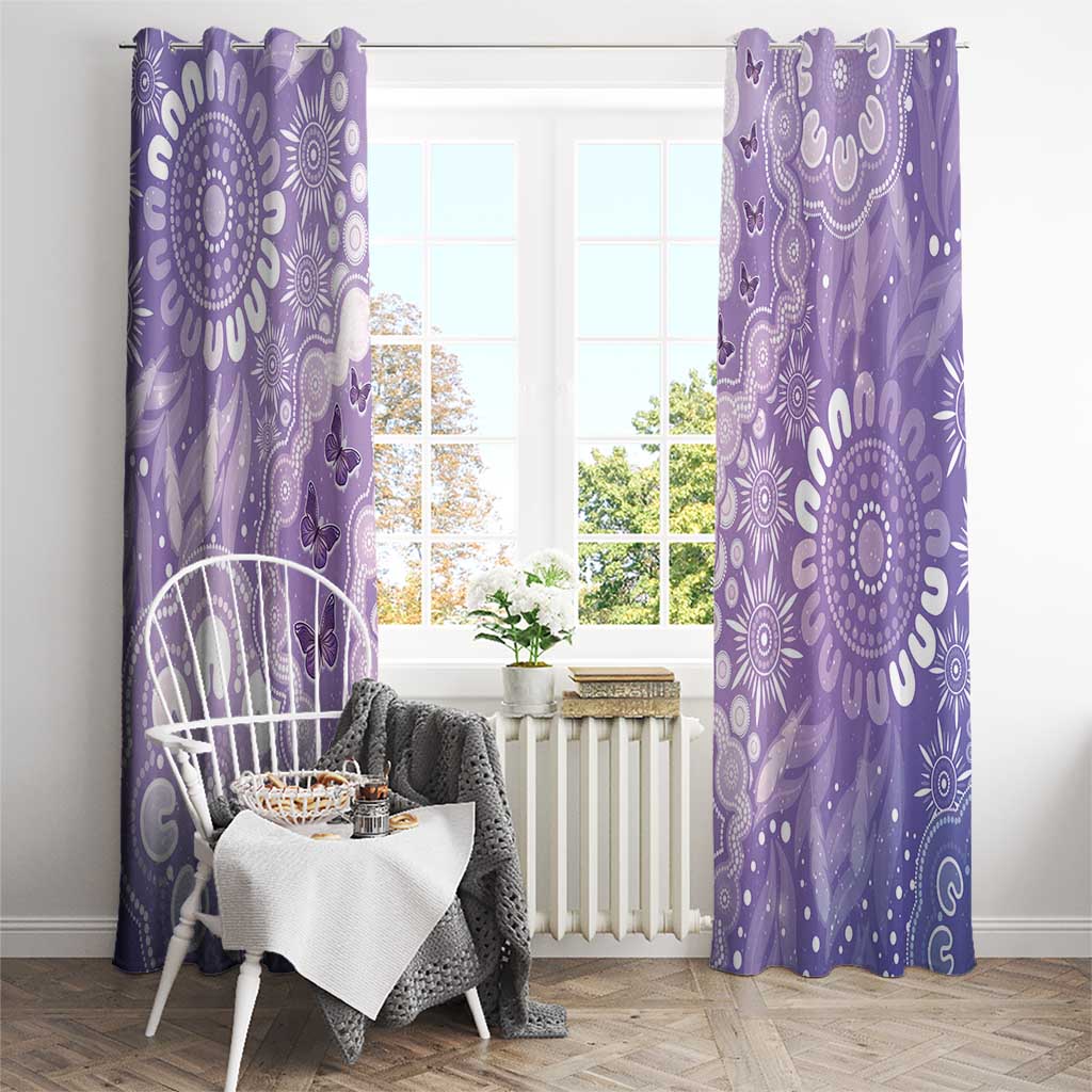 Australia Epilepsy Awareness Window Curtain Purple Butterflies Aboriginal