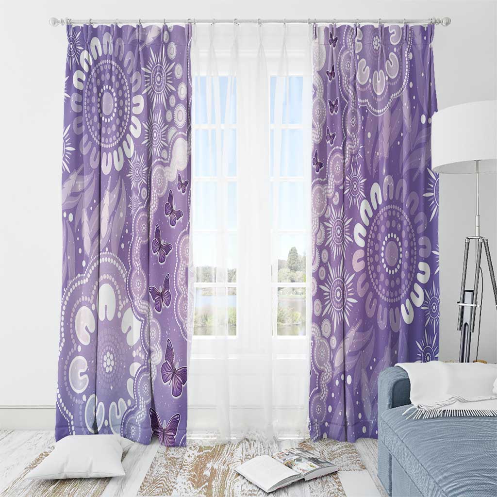Australia Epilepsy Awareness Window Curtain Purple Butterflies Aboriginal