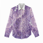 Australia Epilepsy Awareness Women Casual Shirt Purple Butterflies Aboriginal