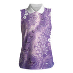 Australia Epilepsy Awareness Women Sleeveless Polo Shirt Purple Butterflies Aboriginal